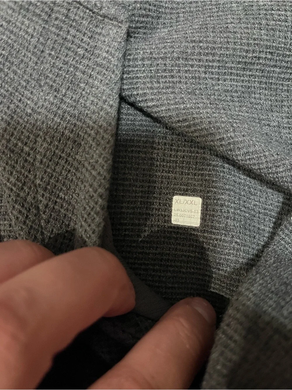 Lululemon Charcoal Gray Zip-Up Hooded Scuba Waffle Sweatshirt Size XL/XXL